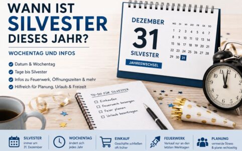Wann ist Silvester Wochentag