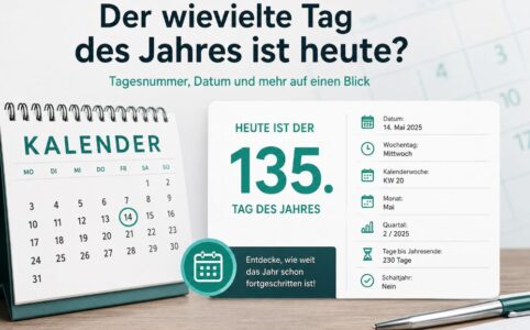 Kalender mit Beschriftung: Der wievielte Tag des Jahres ist heute?